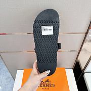 Fortok Hermes Chypre Sandals Crocodile Leather  Black - 6