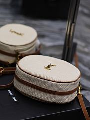 Fortok Saint Laurent White Camera Bag In Raffia And Vegetable-Tanned Leather - 6
