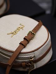 Fortok Saint Laurent White Camera Bag In Raffia And Vegetable-Tanned Leather - 3