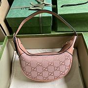 Fortok Gucci Pink Ophidia Mini Textured-leather Trimmed Canvas-jacquard Shoulder Bag - 1