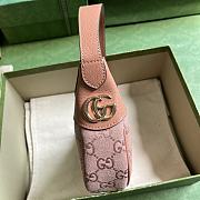 Fortok Gucci Pink Ophidia Mini Textured-leather Trimmed Canvas-jacquard Shoulder Bag - 2