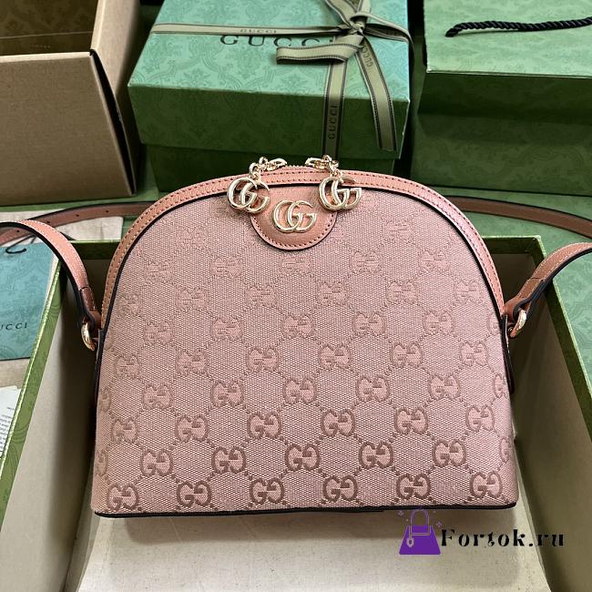 Fortok Gucci Pink Ophidia GG Small Shoulder Bag 23.5x19x8cm - 1