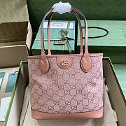 Fortok Gucci Pink Ophidia Double G Tote Bag 25x 22x 12cm - 1