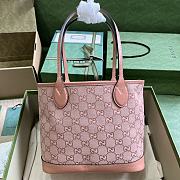 Fortok Gucci Pink Ophidia Double G Tote Bag 25x 22x 12cm - 3