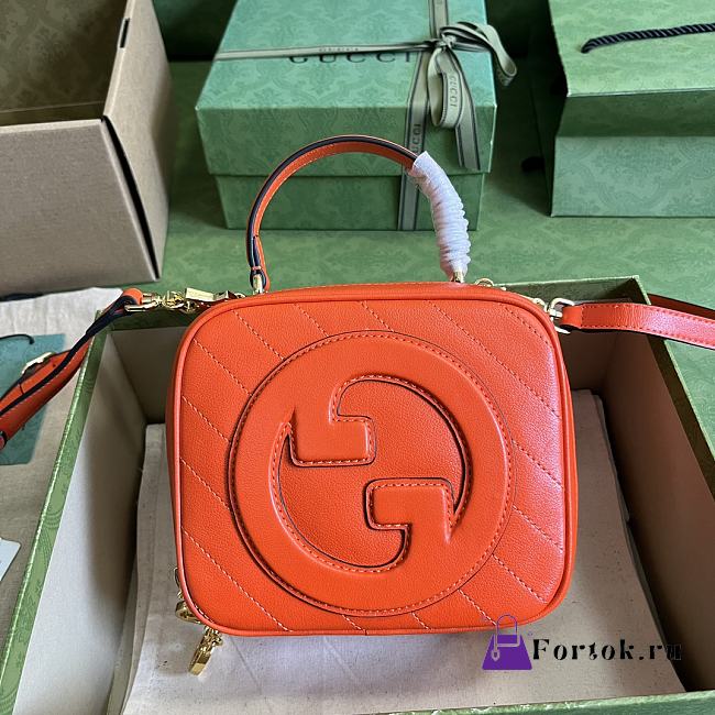 Fortok Gucci Blondie Top Handle Bag Orange 17x15x9cm - 1