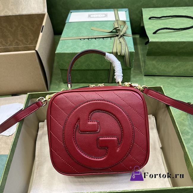 Fortok Gucci Blondie Top Handle Bag Red 17x15x9cm - 1
