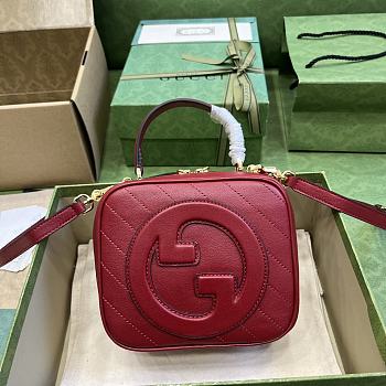 Fortok Gucci Blondie Top Handle Bag Red 17x15x9cm