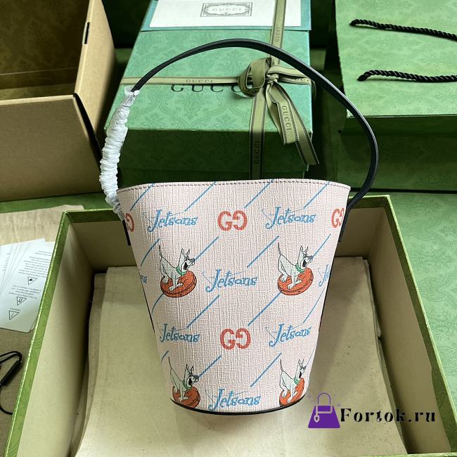 Fortok Gucci Kids Jetsons Print Bucket Bag 18.5x16.5x7.5cm - 1