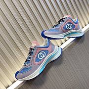 Fortok Gucci Blue Run Suede Sneakers - 3