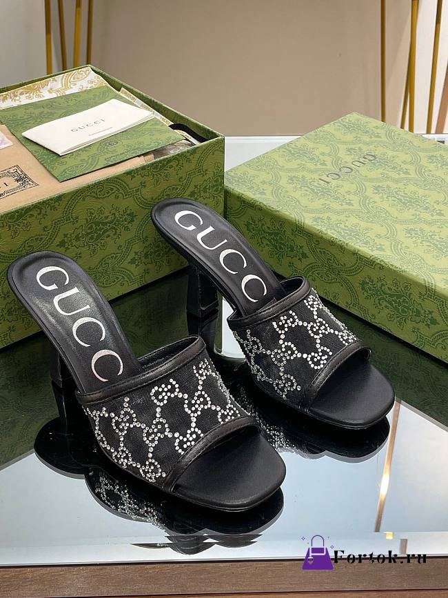 Fortok Gucci Black GG Heeled Sandals - 1