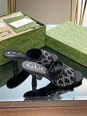 Fortok Gucci Black GG Heeled Sandals - 5