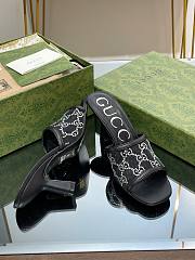 Fortok Gucci Black GG Heeled Sandals - 4
