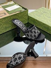 Fortok Gucci Black GG Heeled Sandals - 3