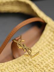 Fortok Saint Laurent Natural Le5À7 Leather-trimmed Raffia Shoulder Bag - 2