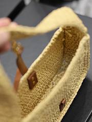 Fortok Saint Laurent Natural Le5À7 Leather-trimmed Raffia Shoulder Bag - 3