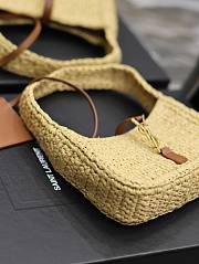 Fortok Saint Laurent Natural Le5À7 Leather-trimmed Raffia Shoulder Bag - 4