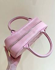 Fortok Chanel Pink Quilted Caviar Leather CC Logo Small Bowler Handbag - 5