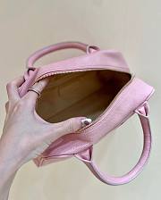 Fortok Chanel Pink Quilted Caviar Leather CC Logo Small Bowler Handbag - 4