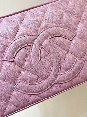 Fortok Chanel Pink Quilted Caviar Leather CC Logo Small Bowler Handbag - 2