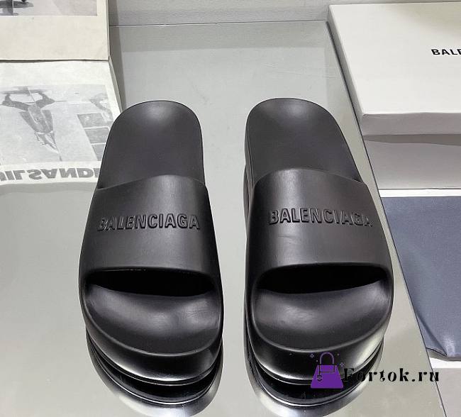 Fortok Balenciaga Chunky Rubber Sandals Black  - 1