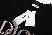 Fortok Dior Flowers Embroidered T-shirt Black/White - 4