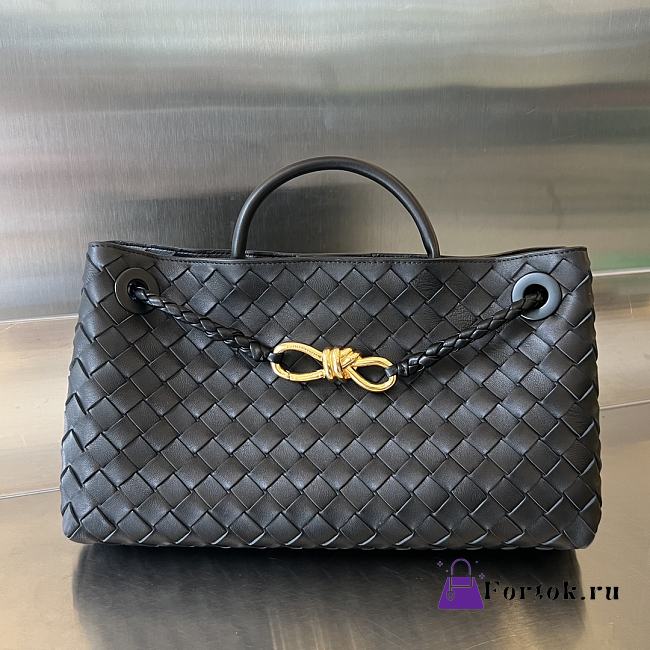  Fortok Bottega Veneta Small East West Andiamo Bag Black 29x18x10cm - 1