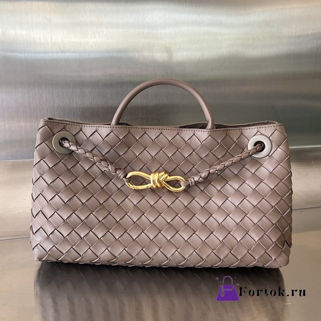 Fortok Bottega Veneta Small East West Andiamo Bag Taupe 29x18x10cm - 1