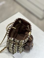 Fortok Chanel Backpack Wool Tweed, Lambskin & Gold-Tone Metal Brown & Multicolor - 6