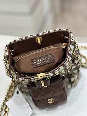 Fortok Chanel Backpack Wool Tweed, Lambskin & Gold-Tone Metal Brown & Multicolor - 4