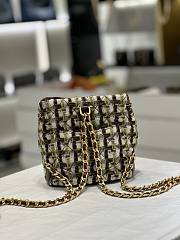 Fortok Chanel Backpack Wool Tweed, Lambskin & Gold-Tone Metal Brown & Multicolor - 2