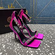 Fortok Versace Embellished Satin Sandals Pink - 1