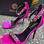 Fortok Versace Embellished Satin Sandals Pink - 2