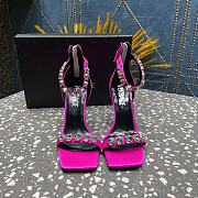Fortok Versace Embellished Satin Sandals Pink - 6