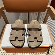 Fortok Hermes Chypre Sandals Beige Suede - 1