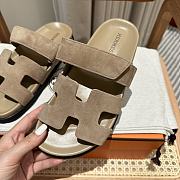 Fortok Hermes Chypre Sandals Beige Suede - 4
