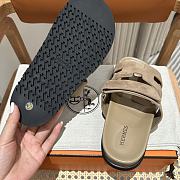 Fortok Hermes Chypre Sandals Beige Suede - 5