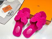 Fortok Hermes Oran Teddy Bear Fuchsia Pink Slippers - 6