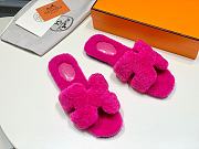 Fortok Hermes Oran Teddy Bear Fuchsia Pink Slippers - 5