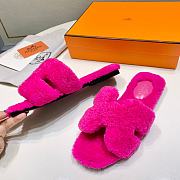 Fortok Hermes Oran Teddy Bear Fuchsia Pink Slippers - 4