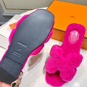 Fortok Hermes Oran Teddy Bear Fuchsia Pink Slippers - 3