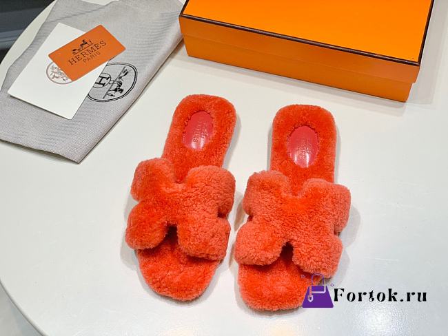 Fortok Hermes Oran Teddy Bear Fuchsia Orange Slippers - 1