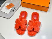 Fortok Hermes Oran Teddy Bear Fuchsia Orange Slippers - 1