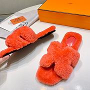 Fortok Hermes Oran Teddy Bear Fuchsia Orange Slippers - 3