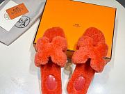Fortok Hermes Oran Teddy Bear Fuchsia Orange Slippers - 4