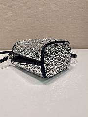 Fortok Prada Small Panier Crystal-Embellished Tote Bag Black 15x16x9.5cm - 3