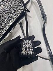 Fortok Prada Small Panier Crystal-Embellished Tote Bag Black 15x16x9.5cm - 6