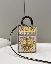 Fortok FendixVersace Fendace FF Baroque Mini Sunshine Shopper Tote Gold Rosa White - 1