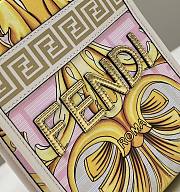 Fortok FendixVersace Fendace FF Baroque Mini Sunshine Shopper Tote Gold Rosa White - 2
