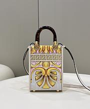 Fortok FendixVersace Fendace FF Baroque Mini Sunshine Shopper Tote Gold Rosa White - 3