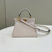 Fortok Fendi Peekaboo Iseeyou Camellia Interlace Leather Bag 20x10.5x15cm - 5